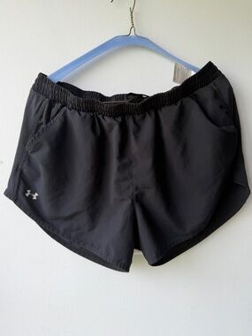 Under Armour Women's Black Running Shorts with Reflective Logo